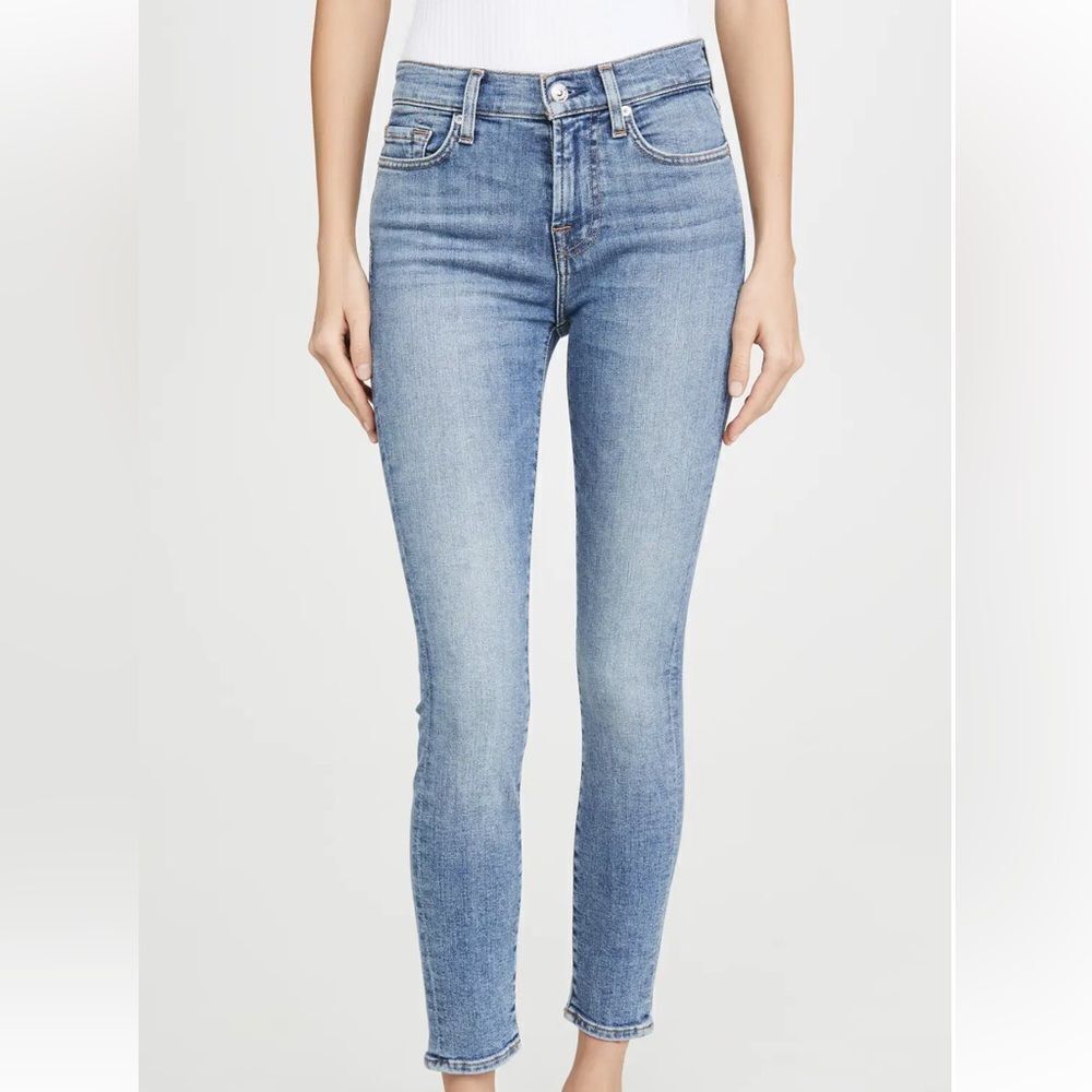 7 For All Mankind Ankle Given‎ Ever Skinny Jeans Blue Size 23